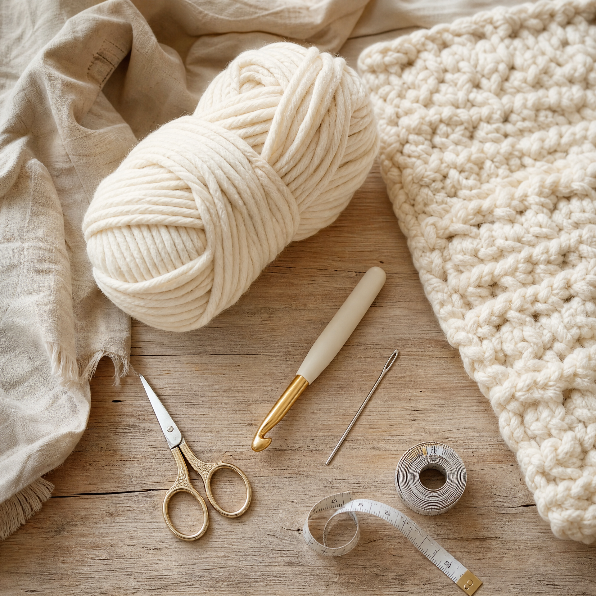Chunky Crochet Blanket — Free Beginner Pattern — step photo 1