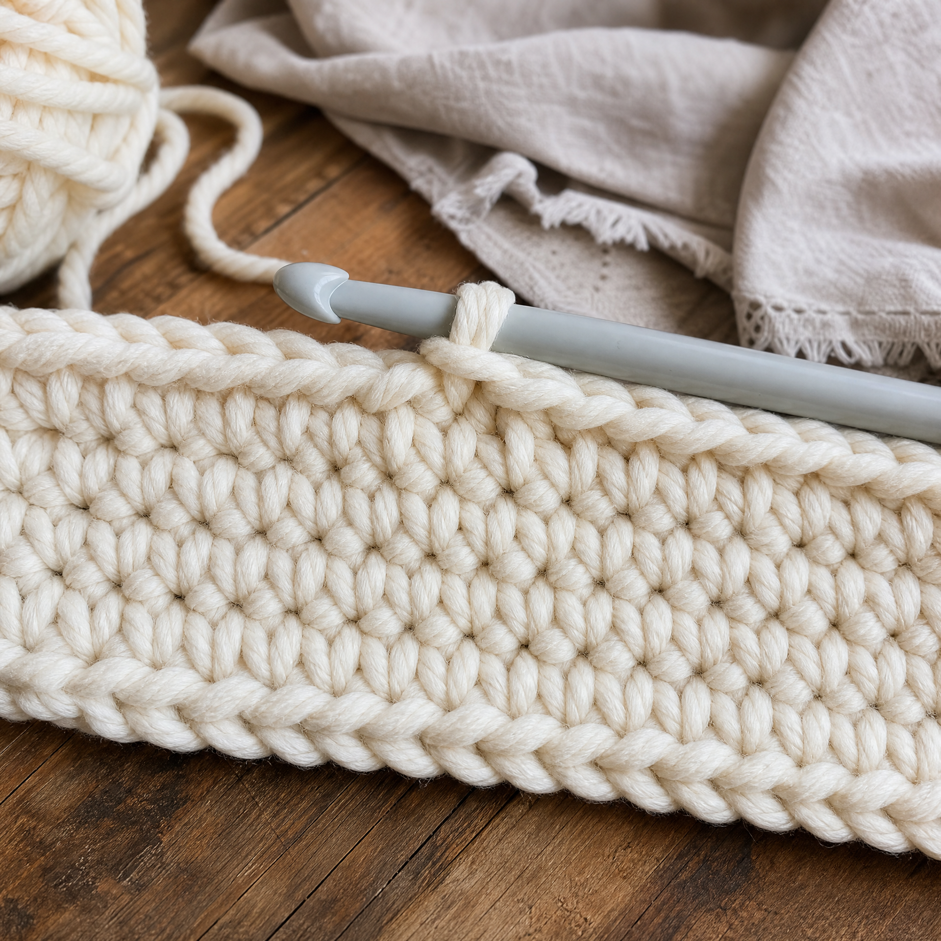 Chunky Crochet Blanket — Free Beginner Pattern — step photo 2