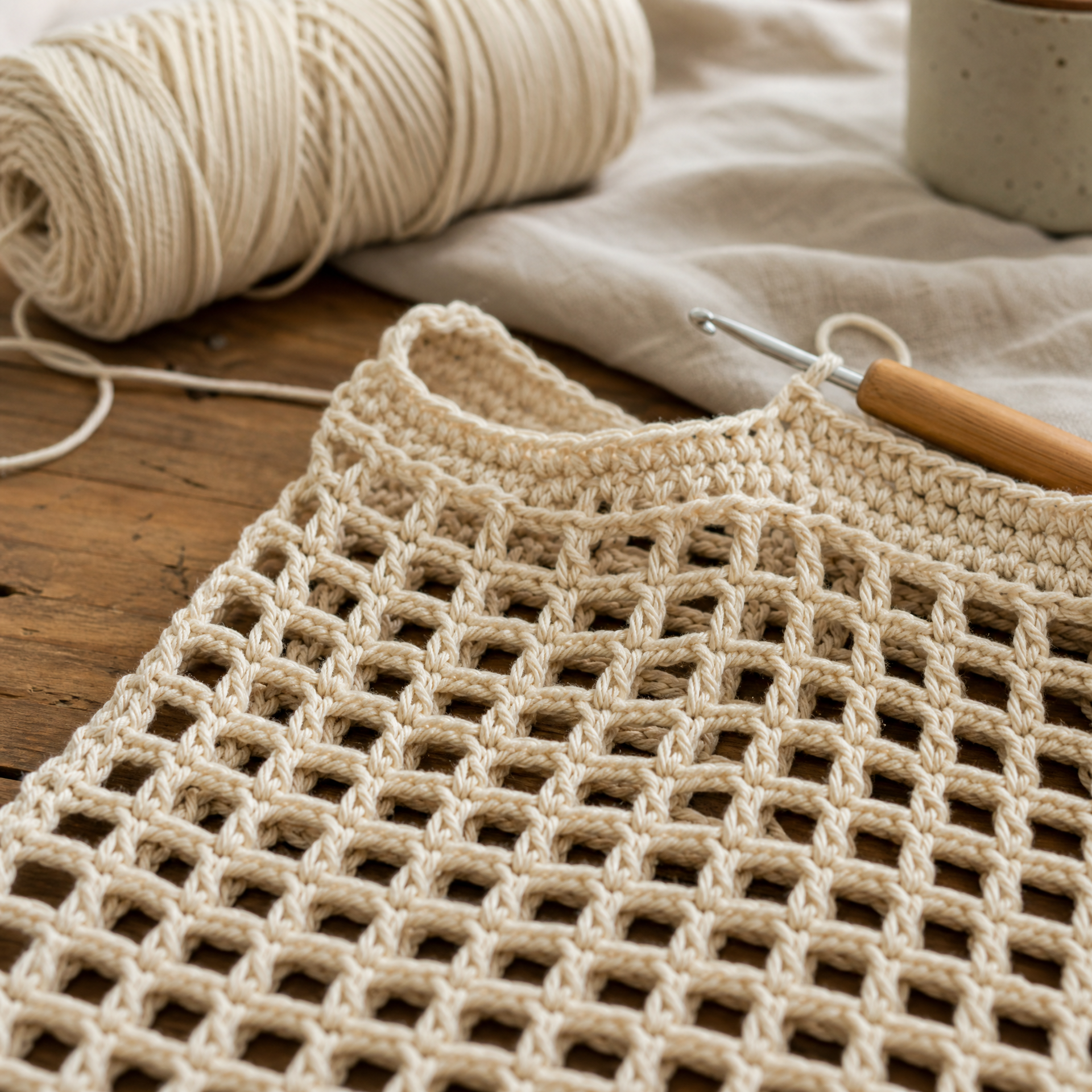 Crochet Market Bag Pattern with Cotton Yarn (Free & Easy!) — step photo 2