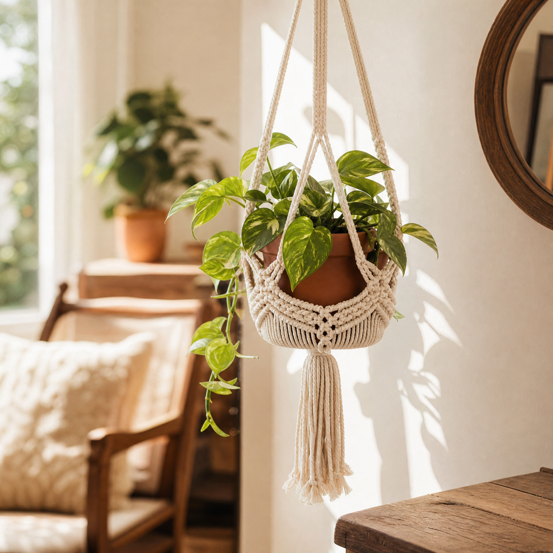 Crochet Plant Hanger Free Pattern (Boho Style) — step photo 3