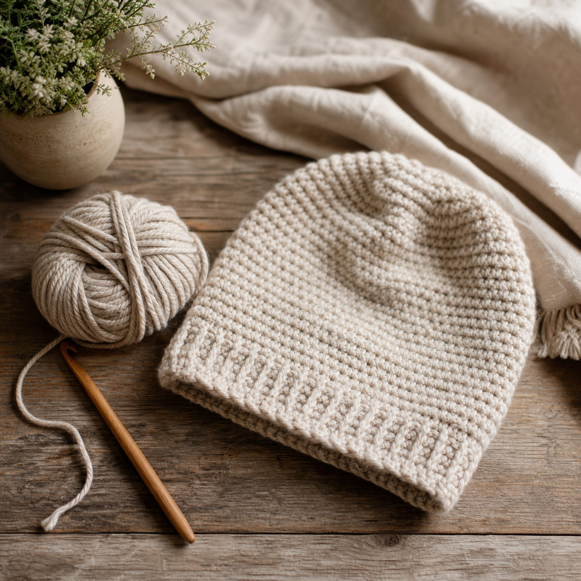 Simple Crochet Beanie Pattern (Any Size) — Free Pattern for the Whole Family