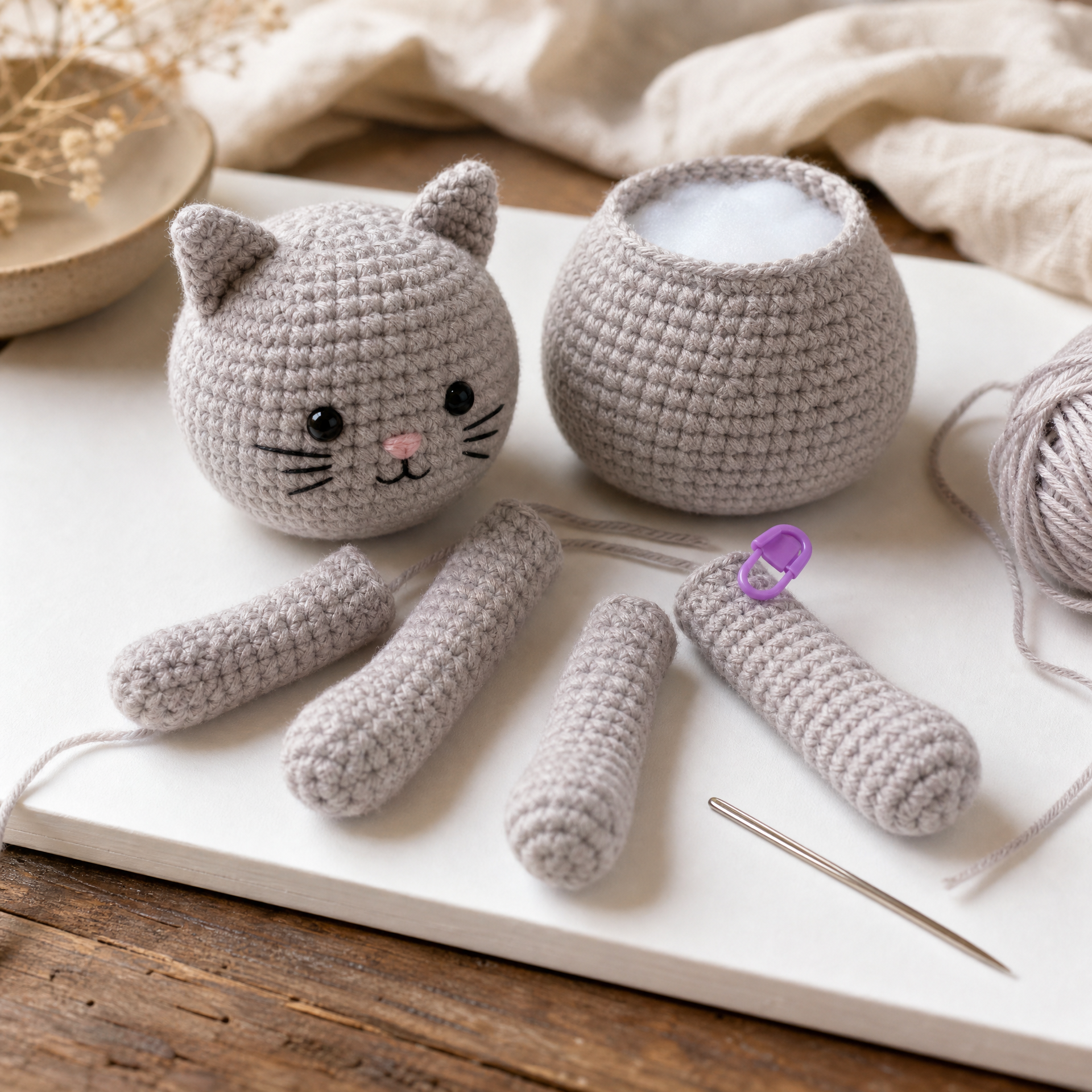 Small Crochet Cat Amigurumi — Free Pattern — step photo 2